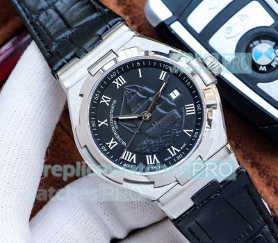 Swiss Replica Vacheron Constantin Overseas Watch SS Black Dial 42mm